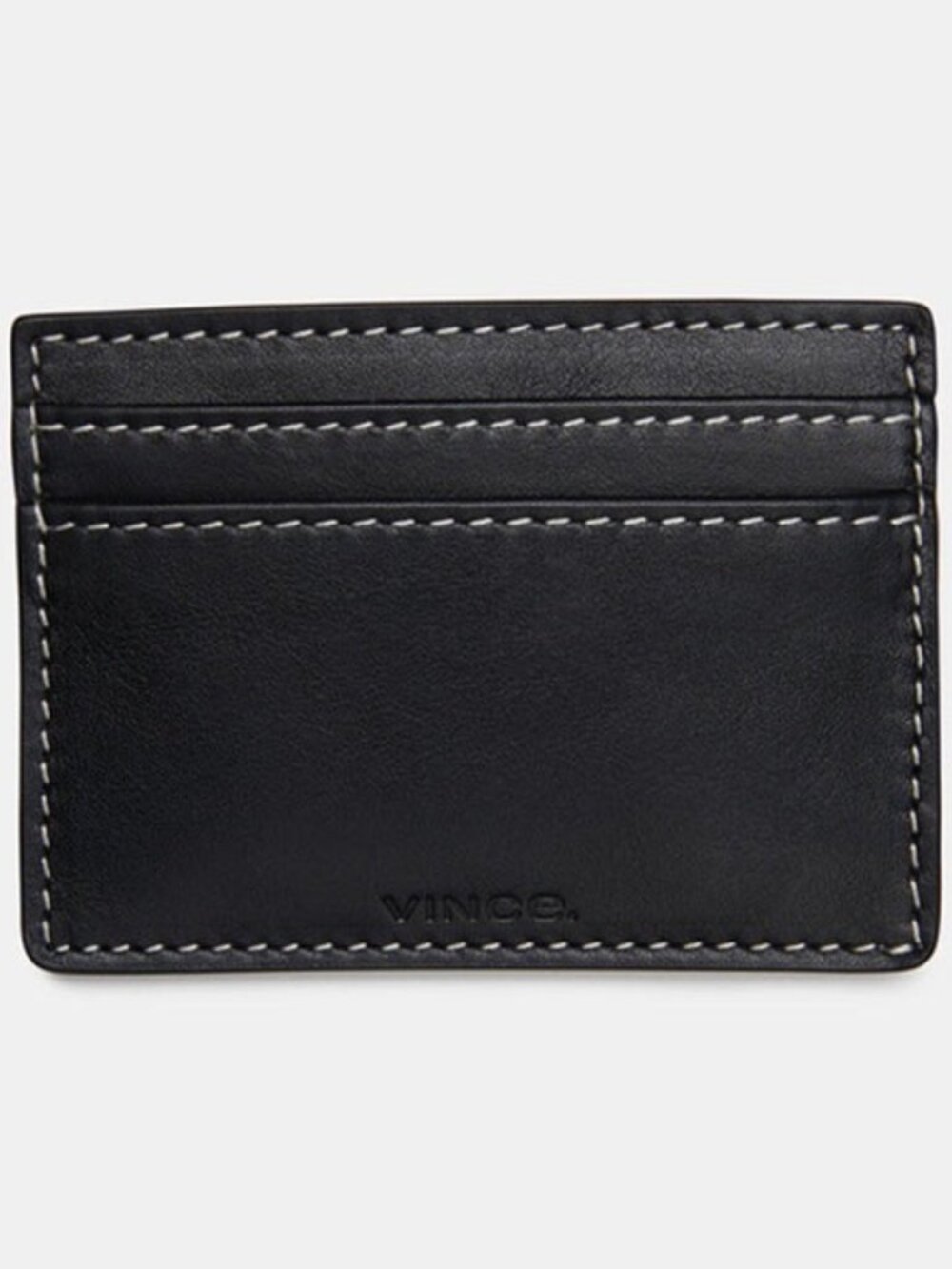NWT $75 Vince Black Leather Card Holder Wallet